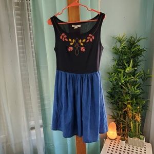 Mata Traders Embroidered 100% Cotton Mini Dress